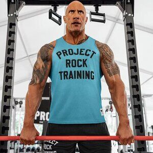 $55 UNDER ARMOUR PROJECT ROCK REVERSIBLE MESH TANK 1377442-433 GLACIER BLUE M